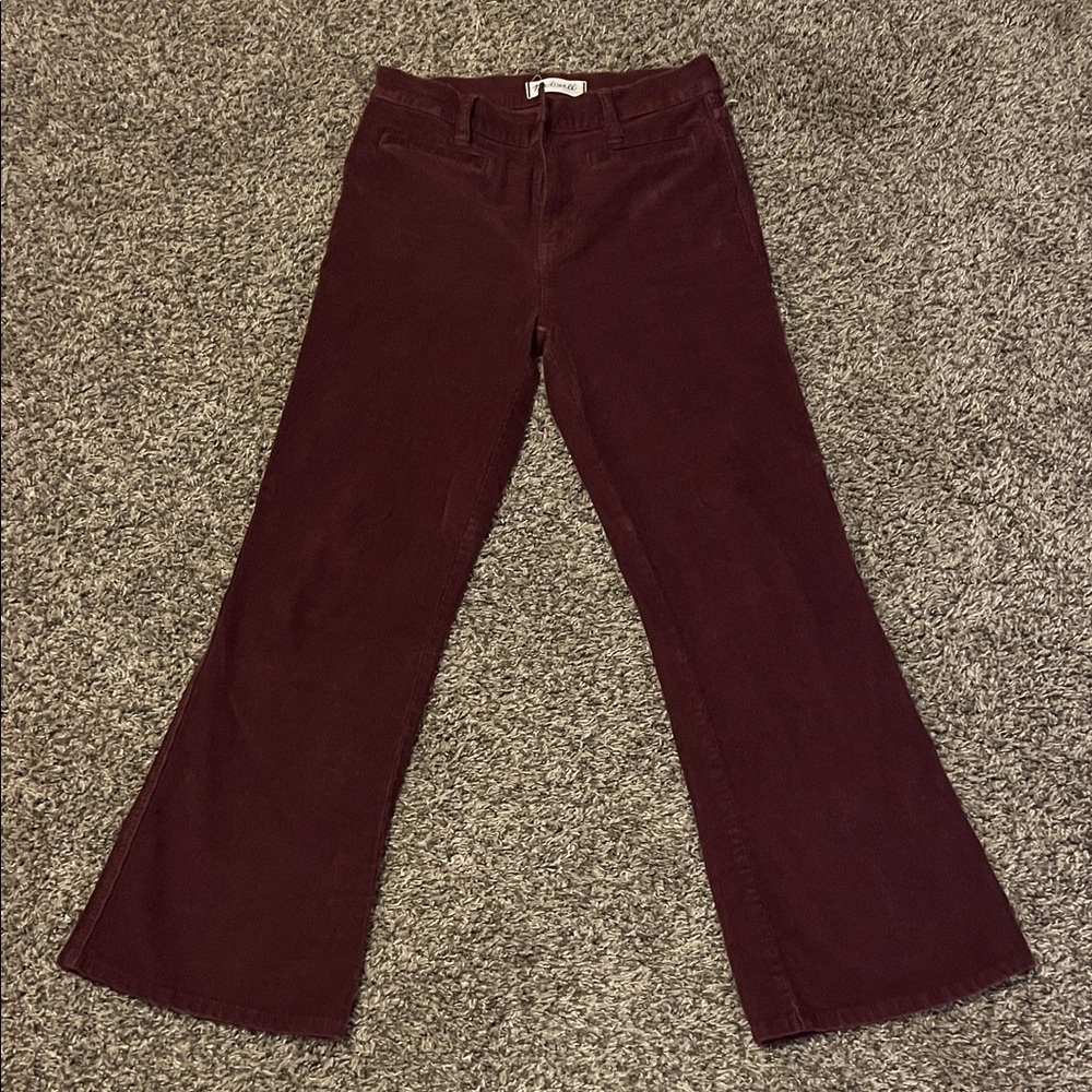 Madewell Women's Plum Corduroy Cropped Pants - Flea Market Flare